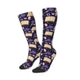 thumbnail image 2 of Daiia Sports Socks Lavender Flowers Printed Novelty Crew Socks for Men Women Knee High Socks Cotton Socks Soft & Breathable Support Unisex Socks, 2 of 9