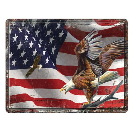 

Rivers Edge Products Tempered Glass Cutting Board 12 by 16 Inches American Flag Eagle