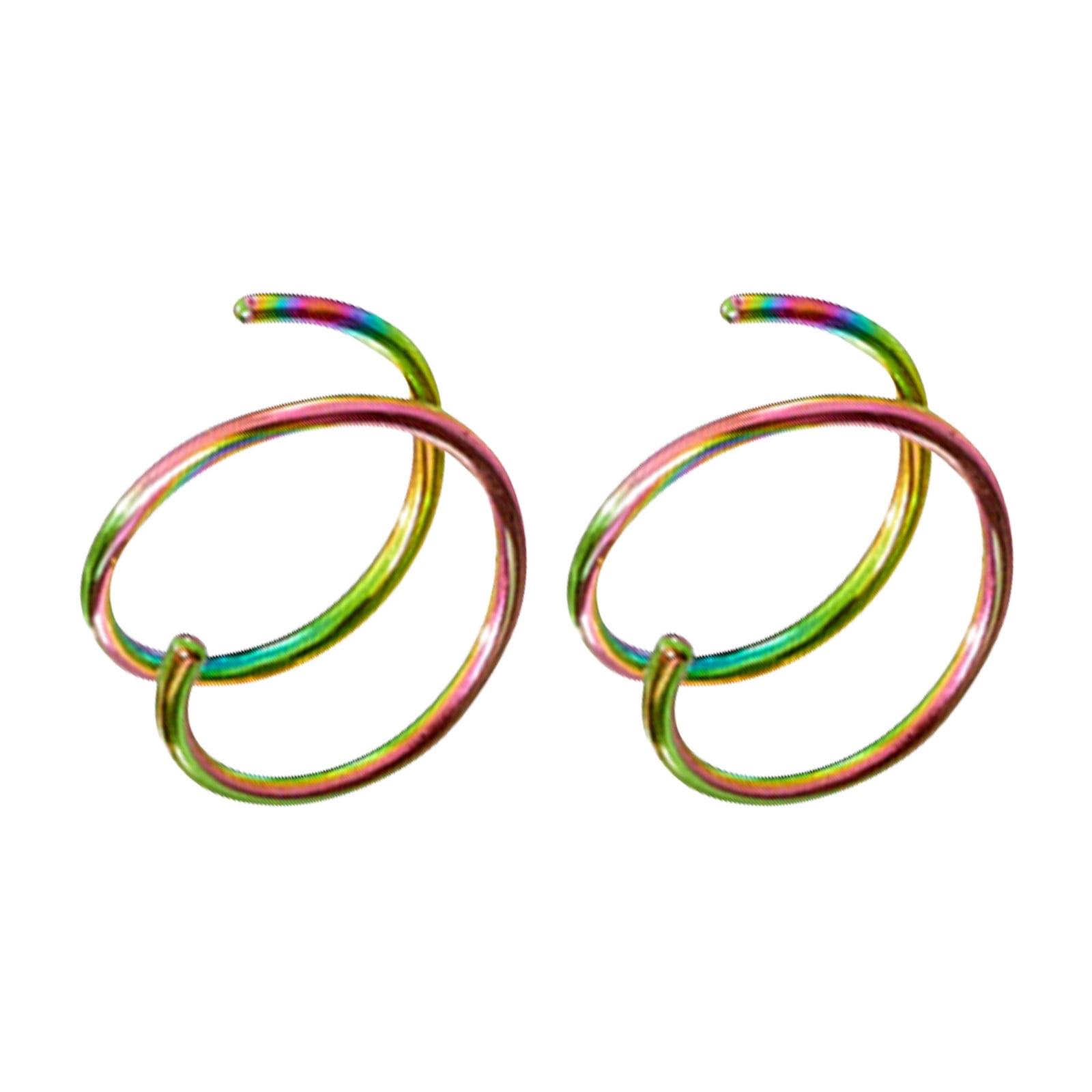 Jialinnn Nose Spiral Ring Body Piercing Jewelry, Multicolor