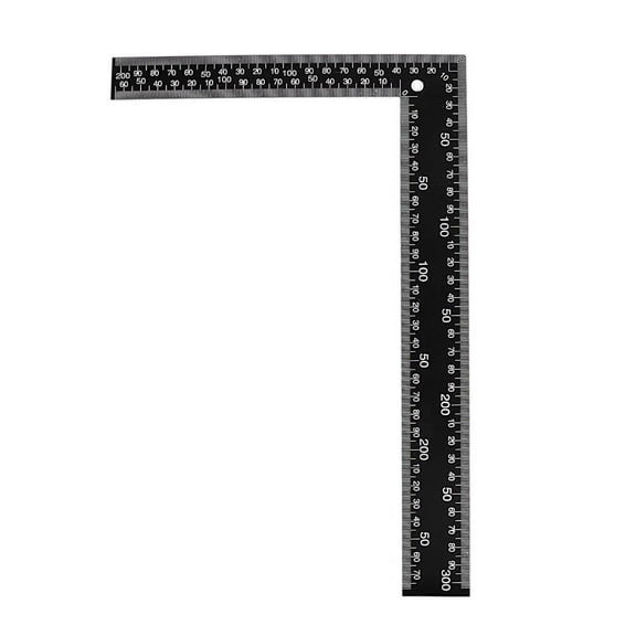 Teacher 0-30cm 0-20cm Measuring Range L Shaped Design Square Ruler Black,1 x Square Ruler,Black