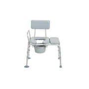 Drive Medical Padded Seat Transfer Bench with Commode Opening