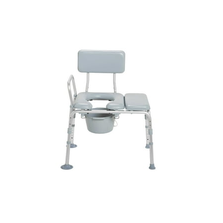Drive Medical Padded Seat Transfer Bench with Commode Opening