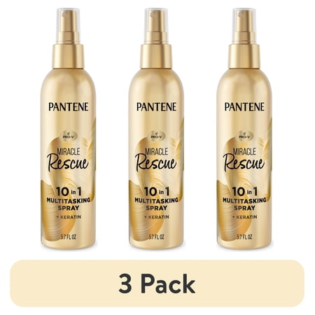 (3 pack) Pantene Miracle Rescue 10 in 1 Multitasking Leave in Conditioner Spray 5.7 oz