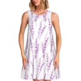thumbnail image 1 of Fotbe Lavender Flowers Vestido de Verano sin Mangas para Mujer – Vestido Midi Línea A, Estilo Camiseta Floral, Vestido Playero Casual y Fluido, 1 of 7
