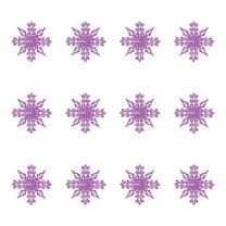 Wadada 12pcs Purple Snowflakes Ornaments-Christmas Tree Decor, Hanging Snowflake Decor for Christmas Tree Decor, Plastic Glitter Snow Flakes Ornaments for Christmas Indoor Winter Wonderland Decor