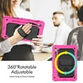 thumbnail image 3 of For Samsung Galaxy Tab S10 FE/S9 FE/S9 Case 11 inch, 360 Rotating Shockproof Cover with Stand, Screen Protector, Shoulder Strap (SM-X520/X510/X710), Rose, 3 of 7