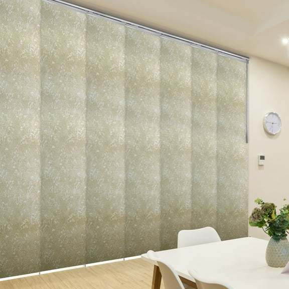 Domovina 7 Panel Track Vertical Blinds, Adjustable 110-153"W x 91.4"H - Fenna