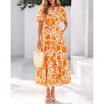 thumbnail image 2 of Vestido Dowerme de verano para mujer, casual, cuello en V, estampado floral, maxi con bolsillos, 2 of 6