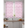 thumbnail image 4 of Sheer Curtains 63 Inch Length 2 Panels Set for Bedroom, Pink White Semi Sheer Curtains for Windows, Modern Abstract Waves Water Ripple Striped Voile Window Treatments Rod Pocket Curtain, 4 of 7