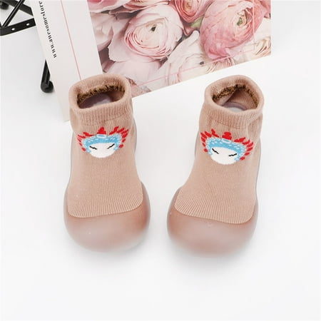 

ãYilirongyummã Baby Shoes Elastic Cartoon Socks First Non-Slip Baby Opera Shoes Walkers Toddler Baby Shoes