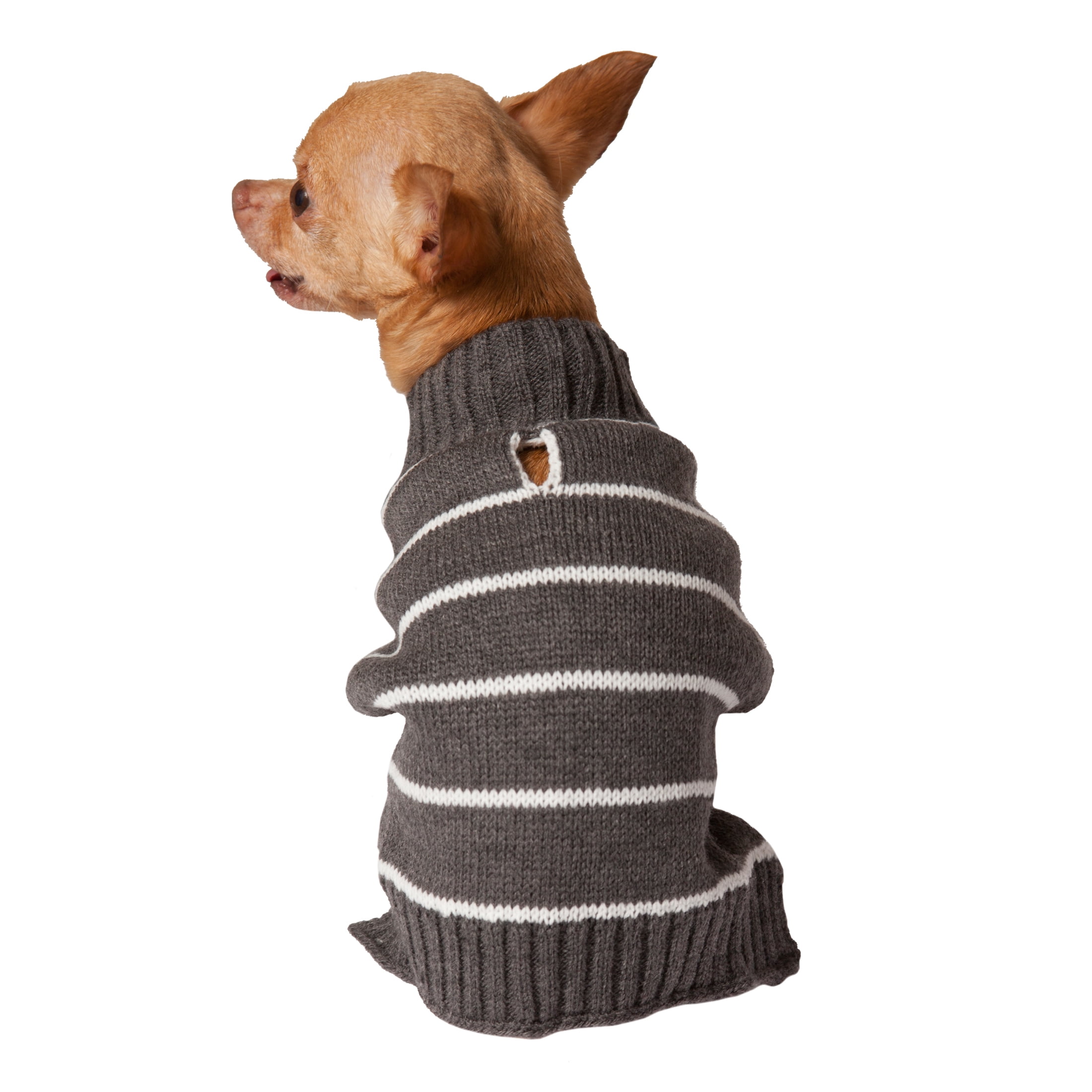 Vibrant Life Fall Gray Basic Striped Dog Sweater