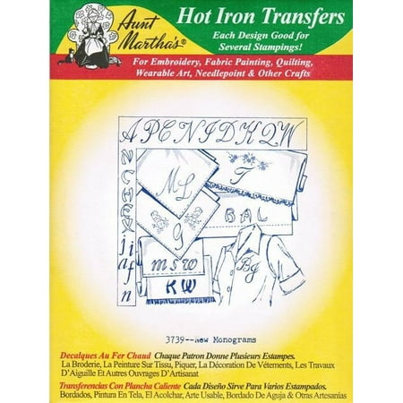 Monogrammed Applique - New Monograms Aunt Martha's Hot Iron Embroidery Transfer