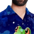 thumbnail image 5 of Starry Sky Frog Men's Short Sleeve Shirts, Casual, Printed, Button Down Short, Summer Beach Shirts, Unisex, 5 of 6
