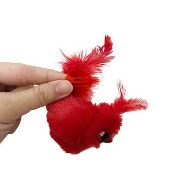 OurPets Play-N-Squeak Real Birds Interactive Indoor Catnip Cat Toys for All Cats with Bird Chirping Electronic Sound