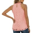 thumbnail image 2 of Tank , Fashionable Sleeveless Shirt Keyhole Back Stylish  For Summer Pink XL, 2 of 6