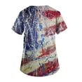 thumbnail image 3 of DTBPRQ American Flag Scrubs Tops for Women American Flag Short Sleeve Patriotic Shirts USA 4Th of July Medical Scrubs V Neck Casual Holiday Scrub Tops, 3 of 3