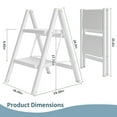 thumbnail image 2 of Capri 2 Step Ladder for Adults, Folding Step Stool with Anti-Slip Foot Pads and Widened Pedals, Portable Step Ladder for Kitchen, Household, Library, 330 lbs Capacity, Lightweight, White, 2 of 9