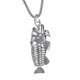 thumbnail image 1 of Collar con colgante de acero inoxidable Yashi esqueleto de pescado dorado negro plateado 21370 plateado, 1 of 1
