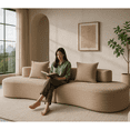 thumbnail image 3 of Kadyn Floor Sofa, Bedroom Sofa, CouchModern Sofa with Deep Seat, Comfy Compressed 2 Seater Sofa, No Assembly Required, Beige, 3 of 9