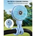 thumbnail image 2 of Portable Stroller Mini Fan, Small Rechargeable Personal Cooler w/ 360° Rotation, 3-Speed, Display, Battery Powered Stroller Accessories, Baby Essentials for Car Seat, Crib, Bike, Treadmill, Black, 2 of 6
