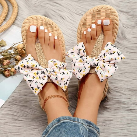 

BONIXOOM Womens Sandals Clearance Fall None Wedge Casual Fashion Womens Shoes Pink Size 7.5
