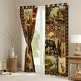 thumbnail image 3 of Feelyou 3D Bear Deer Curtains Pack of 2 (42x84 Each) for Men, Hippie Western Aztec Curtains Blackout, Rustic Wildlife Hunting Bedroom Curtains, Black Out Curtains Decor, 3 of 6