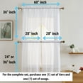 thumbnail image 4 of THD Sofia Floral Rod Pocket Lace Semi Sheer Voile Short Cafe Tiers for Small Windows - 28 x 36 Inch Length (White Tiers, Set of 2), 4 of 6