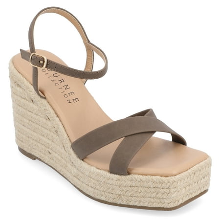 

Journee Collection Womens Raniya Tru Comfort Foam Espadrille Platform Wedge Sandals