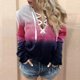 thumbnail image 2 of Mujeres Otoño Invierno Color bloque estampado vendaje cruzado cuello en V cultivo entrenamiento raya costura manga larga Sexy sudadera con capucha blusa pulóver Fridja  fhghd560, 2 of 7