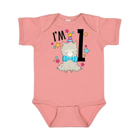 

Inktastic I m One- cute llama first birthday Gift Baby Boy or Baby Girl Bodysuit