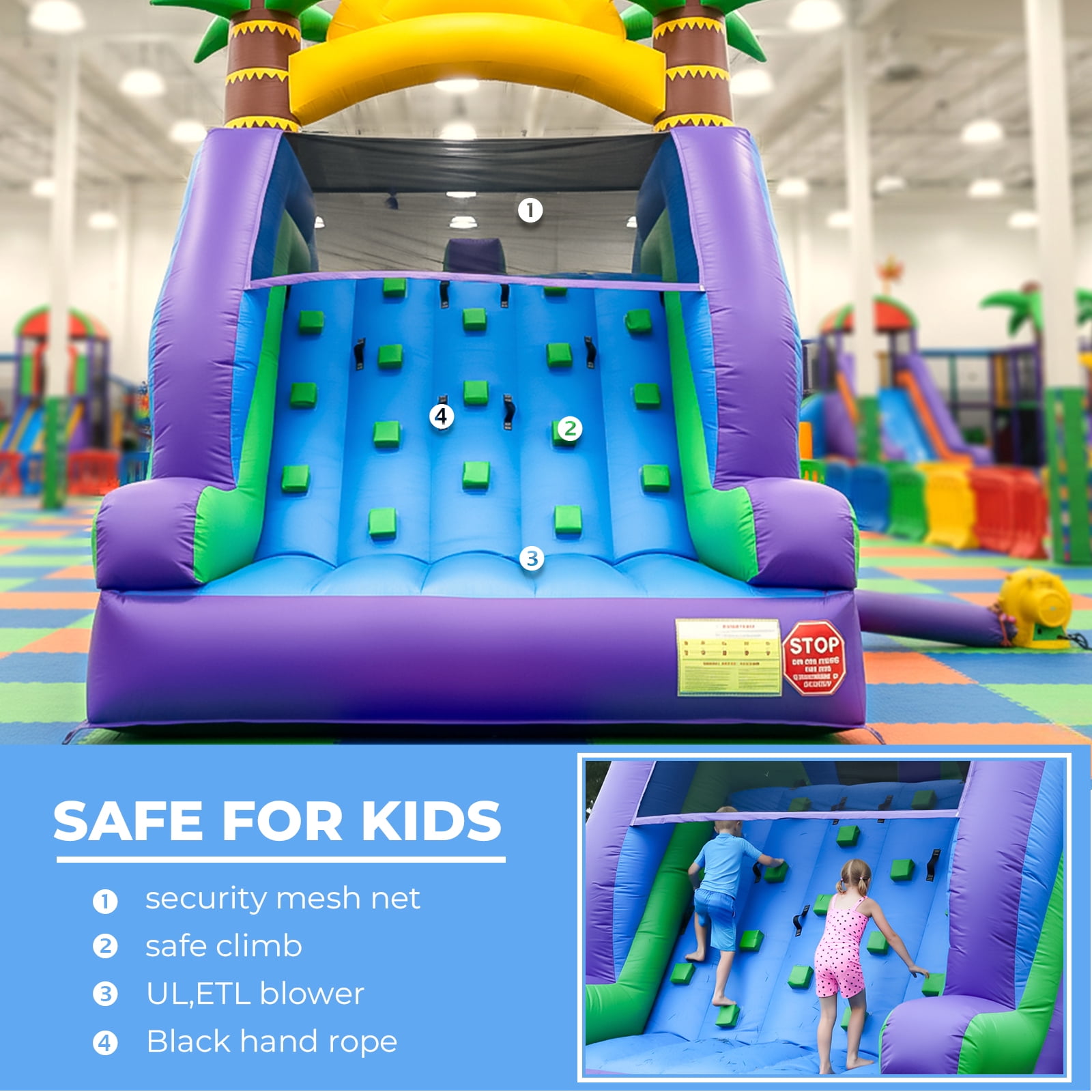 Relunch 26X12X14FT Commercial Inflatable Double Water Slide for Kids & Adults, PVC Inflatable Water Park with Climbing Wall & Blower, Giant Blow Up Water Slide Backyard Outdoor