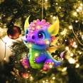 thumbnail image 4 of LHWEN Christmas Flying Dragon Baby Tree Decoration Acrylic Ornament Exquisite Pendant Party Home Decor Gift Material Lifelike Design Bright Colors Festive Charm Multifunctional Use, 4 of 4