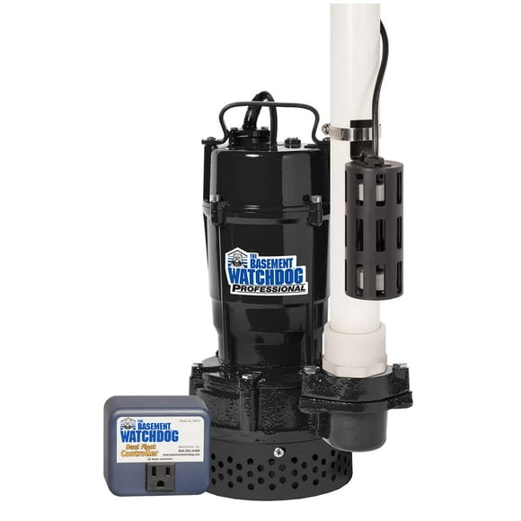 THE BASEMENT WATCHDOG Model BWT050 Â½ HP 4,100 GPH at 0 ft. and 2,770 GPH at 10 ft. Cast Iron/Cast Aluminum Submersible Sump Pump with Caged Dual Micro Reed Float Switch