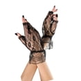 thumbnail image 2 of GPOECD Lace Gloves Short Net Fingerless Wedding Party Sun Protection Mittens for Women Gothic Fancy Black, 2 of 4
