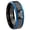 Black And Blue Step Edge, variant on Celtic Zelda Triforce Black High Polish Dome Tungsten Men Ring 10MM