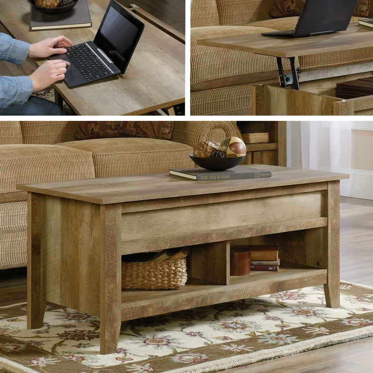 Sauder Dakota Pass Lift Top Coffee Table with Storage Shelf Craftsman Oak Finish Walmart
