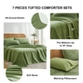 thumbnail image 4 of Flymme Green Comforter Set Queen Size 7 Pieces Bed in a Bag Boho Bedding Shabby Chic Farmhouse Comforter Set with Sheets for All Season, 4 of 8