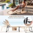 thumbnail image 4 of Gymax Chaise Longue de Plage Portable Chaise Pliante Inclinable avec Trou pour le Visage Beige, 4 of 10