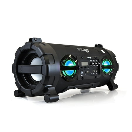 Pyle Wireless Portable Bt Boombox Speaker High Ed Rugged Pyle Wireless Portable Bt Boombox Speaker High Ed Rugged Durable Stereo System Built In Battery Mp3 Usb Sd Fm Radio Dj Party Lights