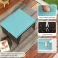 thumbnail image 5 of PetFurnishn Patio Ottomans Set of 2, PE Rattan Footstools with Removable Cushions & Metal Frame, Side Tables, Additional Seating, Outdoor Stools for Balcony, Backyard & Poolside (Brown & Turquoise), 5 of 8