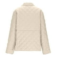 thumbnail image 6 of ClodeEU Women's Quilted Coat,Lapel Zip Up Jacket With Pockets,Long Sleeve Loose Fit Jacket Beige,Womens Plus L, 6 of 7