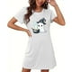 thumbnail image 4 of Camisón corto de talla grande para mujer, camisón de manga corta con estampado de pecho a la moda, camisón para mujer, 4 of 5