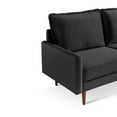 thumbnail image 2 of HomeStock Medieval Moods 57"Wide Upholstered Two Cushion Loveseat with Cambered Arms in Black Velvet, 2 of 9