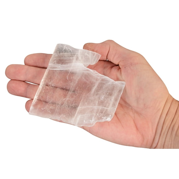 Kidz Rocks Clear Selenite Slab 5" 8-12 oz Charging Plate Raw Chakra Healing Crystal