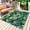 Black Dark Green Emerald Green, variant on Palm Leaf Outdoor Rug 4x6 Ft - Reversible Patio Rug Outdoor Camping Rugs, Green Tropical Plant Summer Nature Scenery Washable Indoor Outdoor Area Rugs, Non-Slip Outdoor Carpet Runner for Deck/Porch