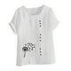thumbnail image 4 of Vestidos Casuales Para Mujer, Blusas De Mujer De Moda Blusa informal de lino con botones y manga corta estampada para mujer, 4 of 4