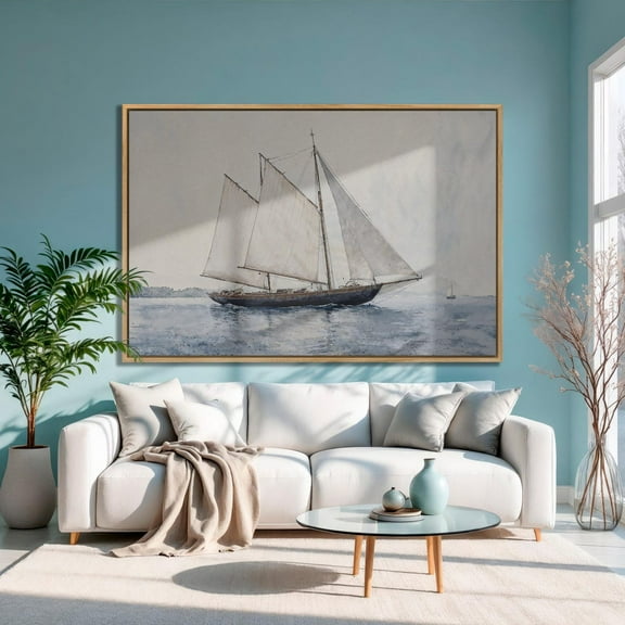 Sailing Ship Poster Nautical Seascape Wall Art, 8x12 UNFRAMED
