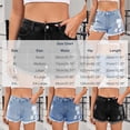 thumbnail image 4 of TaTaai Womens Wide Leg Jeans Shorts High Waisted Ripped Pocket Plus Size Solid Soft Breathable Denim Shorts Gift, 4 of 8