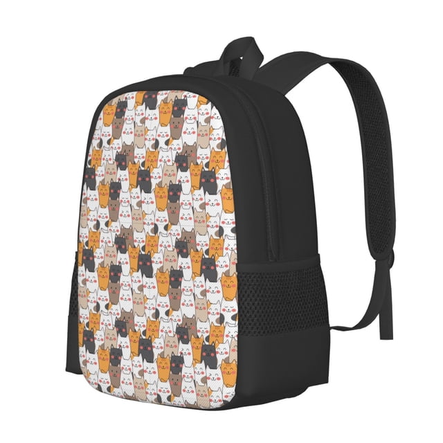 Bingfone Cute Cats for Simple Large Capacity Backpack, Adjustable Strap Backpack Travel Bag Sports Bag, Unisex