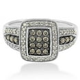 thumbnail image 2 of Sterling Silver 1/2ct TDW White and Champagne Round-cut Diamond Ring, 2 of 4